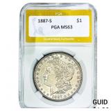 1887-S Morgan Silver Dollar PGA MS63