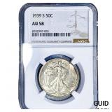1939-S Walking Liberty Half Dollar NGC AU58