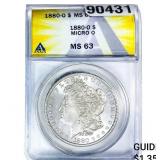 1880-O Mercury Silver Dollar ANACS MS63 Micro O