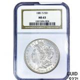 1881-S Mercury Silver Dollar NGC MS63