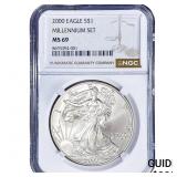 2000 Silver Eagle NGC MS69 Millenium Set