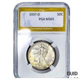 1937-D Walking Liberty Half Dollar PGA MS65