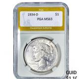 1934-D Silver Peace Dollar PGA MS63