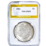 1881 Morgan Silver Dollar PGA MS65