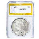 1923 Silver Peace Dollar PGA MS66
