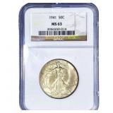 1941 Walking Liberty Half Dollar NGC MS63