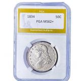 1834 Capped Bust Half Dollar PGA MS62+