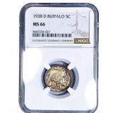 1938-D Buffalo Nickel NGC MS66