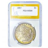 1887 Morgan Silver Dollar PGA MS64