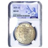 1879 Morgan Silver Dollar NGC MS62