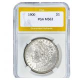 1900 Morgan Silver Dollar PGA MS63