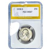 1938-S Washington Silver Quarter PGA MS67