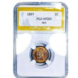 1897 Wheat Cent PGA MS64 Red