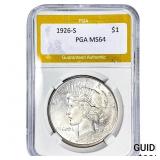 1926-S Silver Peace Dollar PGA MS64