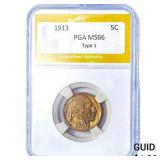 1913 Buffalo Nickel PGA MS66 Type 1