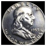 1953 Silver Half Dollar Franklin GEM PROOF