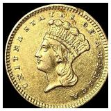 1858 Gold $1 Indian Head Type 3 CLOSELY UNCIRCULAT