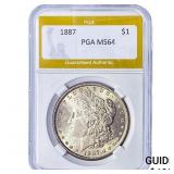 1887 Morgan Silver Dollar PGA MS64