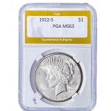 1922-S Silver Peace Dollar PGA MS63