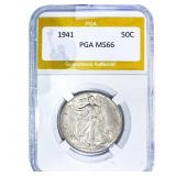1941 Walking Liberty Half Dollar PGA MS66