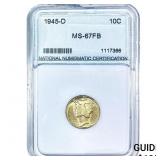 1945-D Mercury Silver Dime PGA MS67 FB