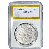 1883-S Morgan Silver Dollar PGA AU55