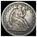 1860-S Silver Half Dollar LIGHTLY CIRCULATED