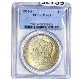 1921-S Morgan Silver Dollar PCGS MS63