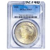 1925 Silver Peace Dollar PCGS MS63