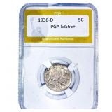 1938-D Buffalo Nickel PGA MS66+