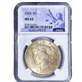 1923 Silver Peace Dollar NGC MS62
