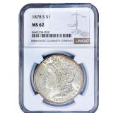 1878-S Morgan Silver Dollar NGC MS62