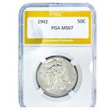 1942 Walking Liberty Half Dollar PGA MS67