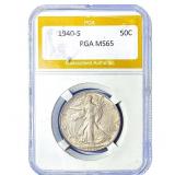 1940-S Walking Liberty Half Dollar PGA MS65