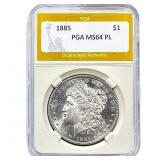 1885 Morgan Silver Dollar PGA MS64 PL