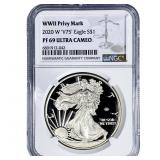2020 W 'V75' Silver Eagle NGC PF69 WWII Privy Mark