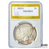 1922-S Silver Peace Dollar PGA MS64