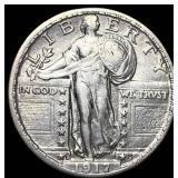 1917-S Silver Standing Liberty Quarter NEARLY UNCI