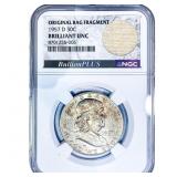 1957-D Franklin Half Dollar NGC BU Orig. Bag Frag.