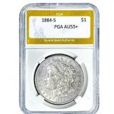 1884-S Morgan Silver Dollar PGA AU55+
