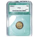 1859-O Seated Liberty Dime NTC VF30