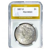 1887-O Morgan Silver Dollar PGA MS63