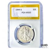 1944-S Walking Liberty Half Dollar PGA MS65