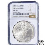 2000 Silver Eagle NGC MS69 Millennium Set