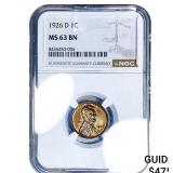 1926-D Wheat Cent NGC MS63 BN