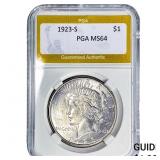 1923-S Silver Peace Dollar PGA MS64