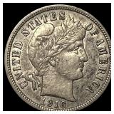 1916 Silver Barber Dime CHOICE AU