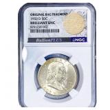 1950-D Franklin Half Dollar NGC BU Orig. Bag Frag.