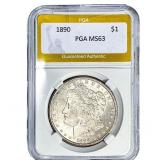 1890 Morgan Silver Dollar PGA MS63