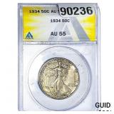 1934 Walking Liberty Half Dollar ANACS AU55